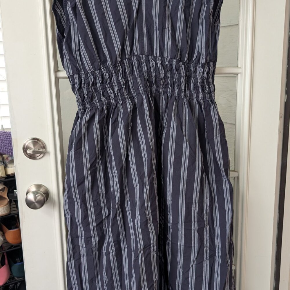 Universal Thread Midi A-Line Dress - Slate Blue Striped - L - Picture 8 of 8